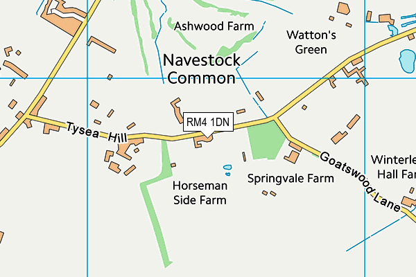 RM4 1DN map - OS VectorMap District (Ordnance Survey)