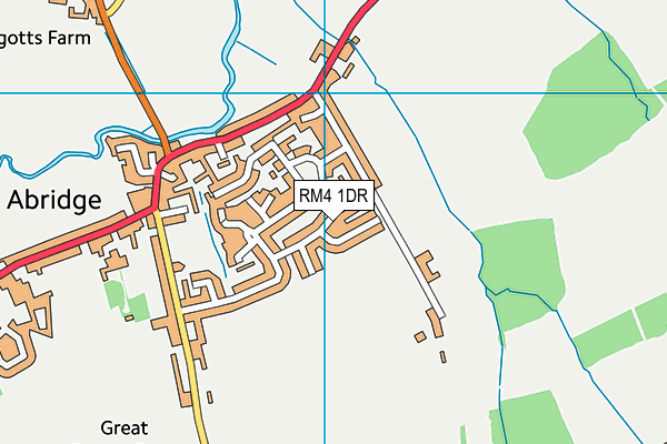 RM4 1DR map - OS VectorMap District (Ordnance Survey)