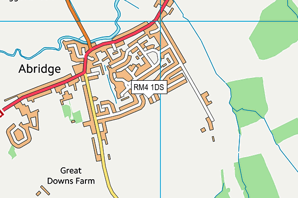 RM4 1DS map - OS VectorMap District (Ordnance Survey)