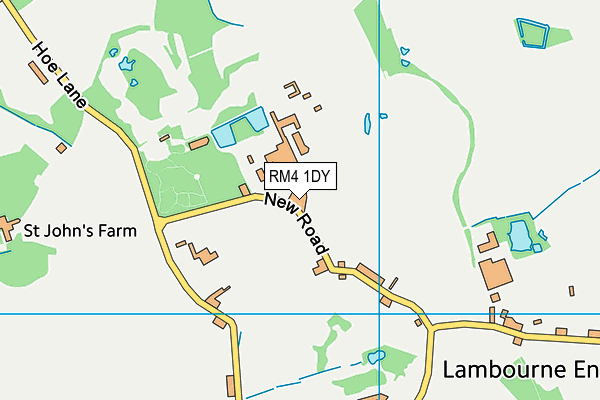 RM4 1DY map - OS VectorMap District (Ordnance Survey)