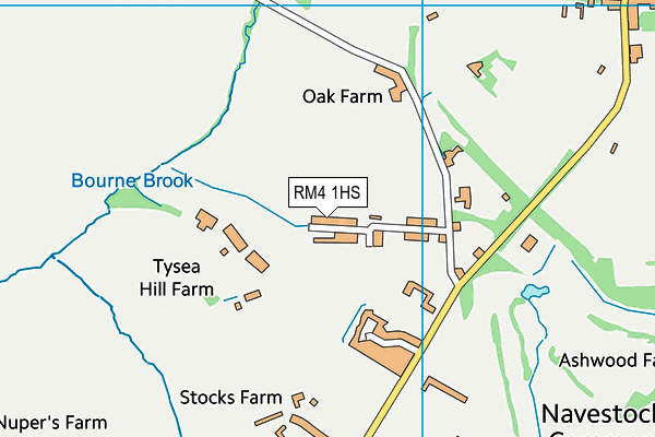 RM4 1HS map - OS VectorMap District (Ordnance Survey)