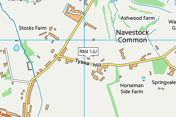 Stapleford Abbotts Golf Club map (RM4 1JU) - OS VectorMap District (Ordnance Survey)