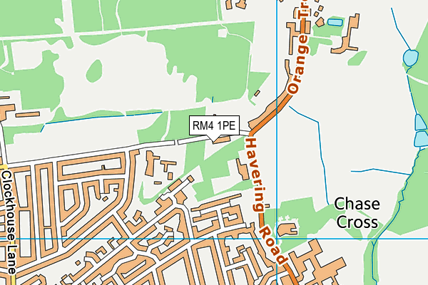 RM4 1PE map - OS VectorMap District (Ordnance Survey)