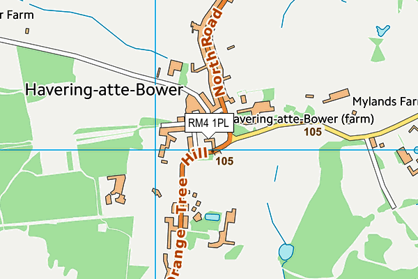 RM4 1PL map - OS VectorMap District (Ordnance Survey)