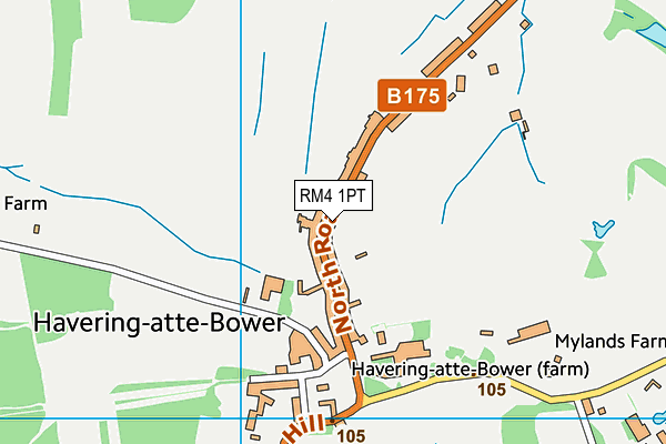 RM4 1PT map - OS VectorMap District (Ordnance Survey)