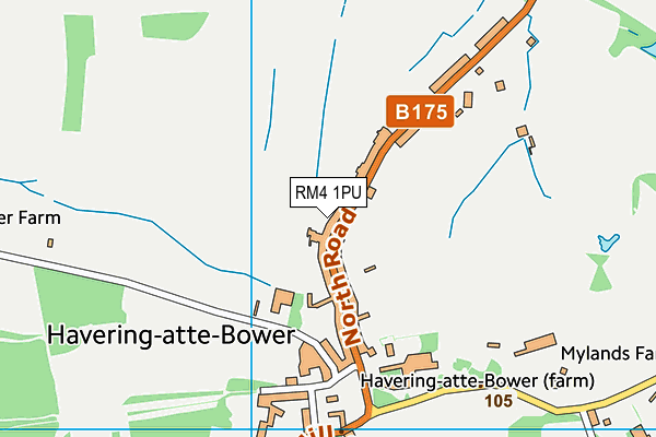 RM4 1PU map - OS VectorMap District (Ordnance Survey)