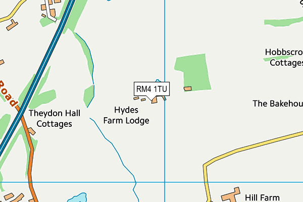 RM4 1TU map - OS VectorMap District (Ordnance Survey)