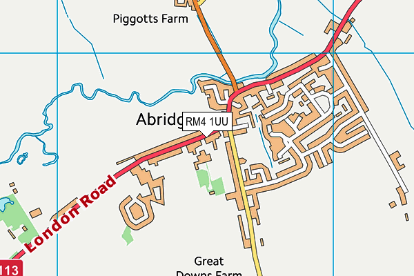 RM4 1UU map - OS VectorMap District (Ordnance Survey)