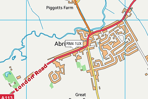 RM4 1UX map - OS VectorMap District (Ordnance Survey)