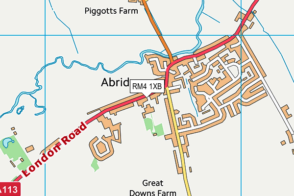 RM4 1XB map - OS VectorMap District (Ordnance Survey)