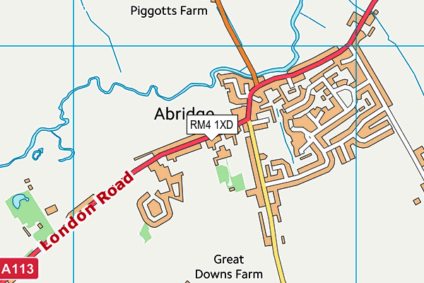 RM4 1XD map - OS VectorMap District (Ordnance Survey)