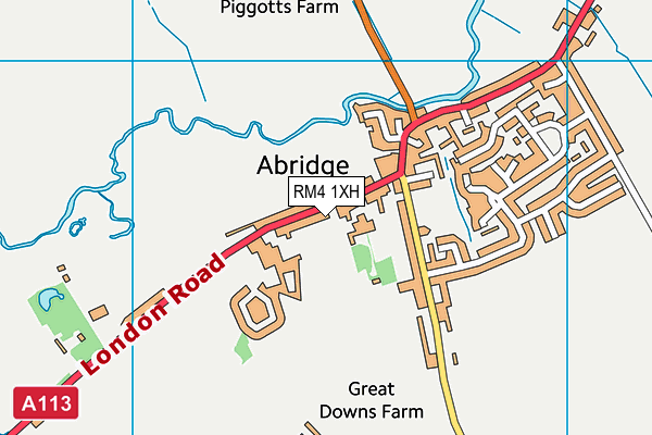 RM4 1XH map - OS VectorMap District (Ordnance Survey)