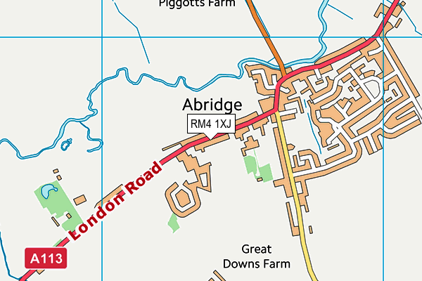 RM4 1XJ map - OS VectorMap District (Ordnance Survey)