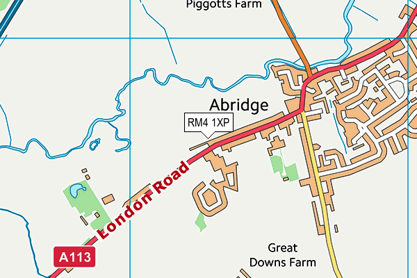 RM4 1XP map - OS VectorMap District (Ordnance Survey)