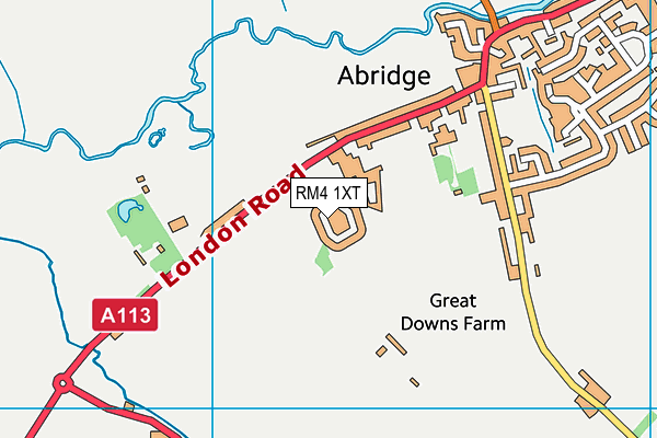 RM4 1XT map - OS VectorMap District (Ordnance Survey)