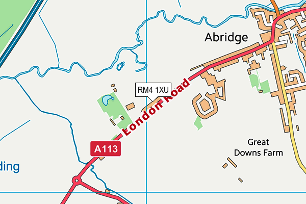 RM4 1XU map - OS VectorMap District (Ordnance Survey)