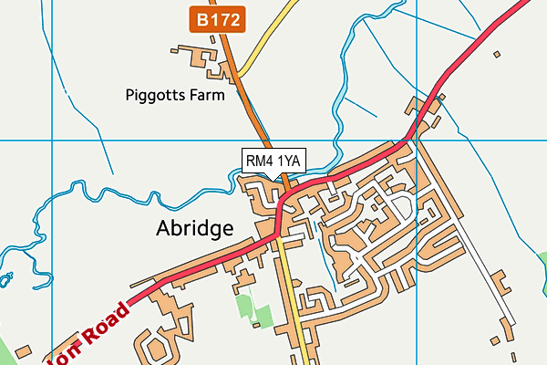 RM4 1YA map - OS VectorMap District (Ordnance Survey)