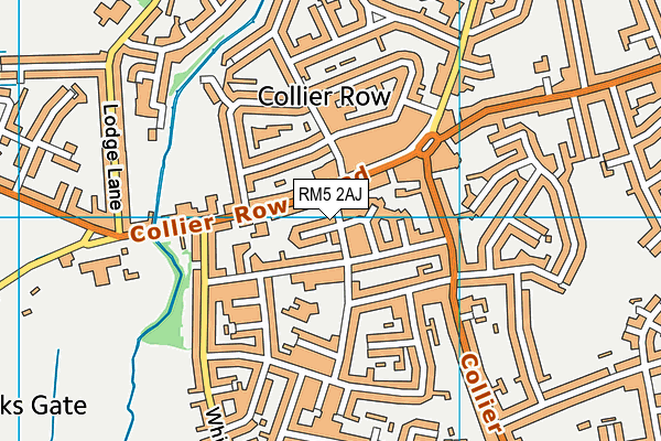 RM5 2AJ map - OS VectorMap District (Ordnance Survey)
