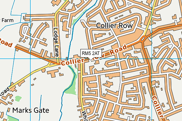 RM5 2AT map - OS VectorMap District (Ordnance Survey)