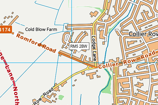 RM5 2BW map - OS VectorMap District (Ordnance Survey)