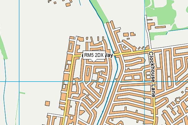 RM5 2DX map - OS VectorMap District (Ordnance Survey)