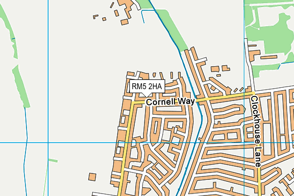 RM5 2HA map - OS VectorMap District (Ordnance Survey)