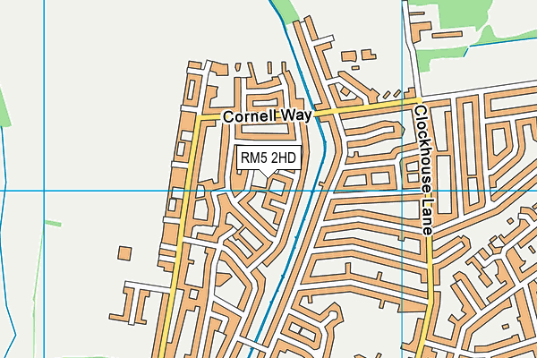 RM5 2HD map - OS VectorMap District (Ordnance Survey)