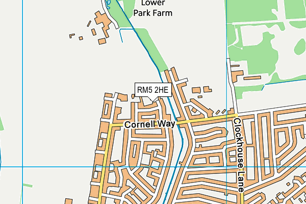 RM5 2HE map - OS VectorMap District (Ordnance Survey)
