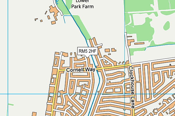 RM5 2HF map - OS VectorMap District (Ordnance Survey)