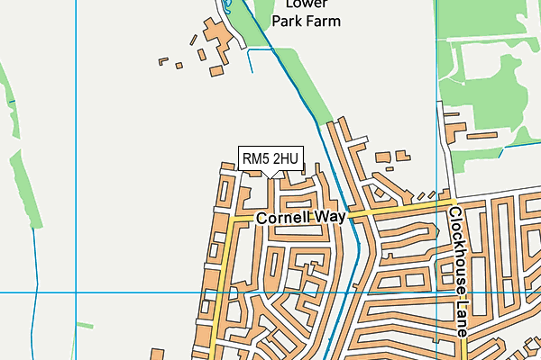 RM5 2HU map - OS VectorMap District (Ordnance Survey)