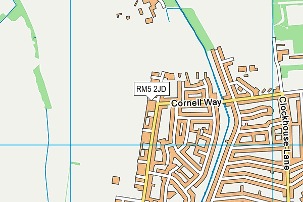RM5 2JD map - OS VectorMap District (Ordnance Survey)