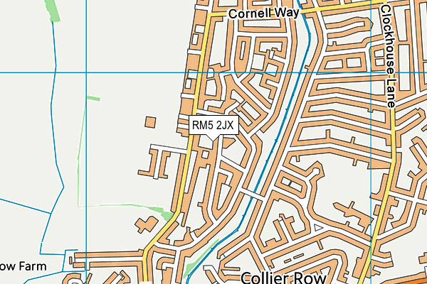 RM5 2JX map - OS VectorMap District (Ordnance Survey)