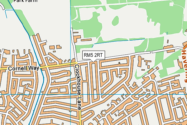 RM5 2RT map - OS VectorMap District (Ordnance Survey)