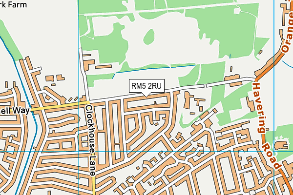 RM5 2RU map - OS VectorMap District (Ordnance Survey)
