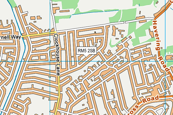 RM5 2SB map - OS VectorMap District (Ordnance Survey)