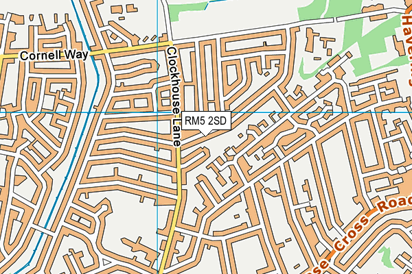 RM5 2SD map - OS VectorMap District (Ordnance Survey)