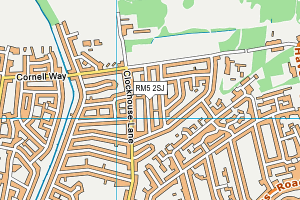 RM5 2SJ map - OS VectorMap District (Ordnance Survey)