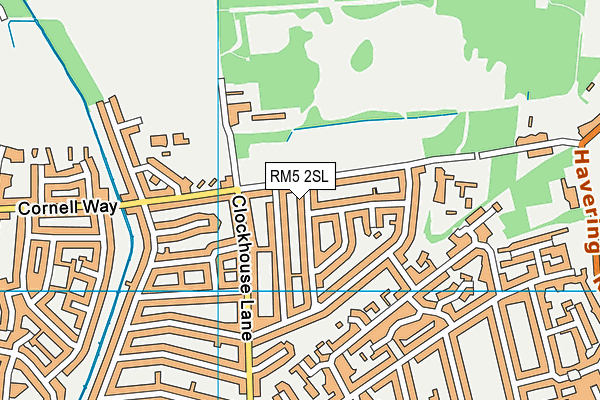 RM5 2SL map - OS VectorMap District (Ordnance Survey)