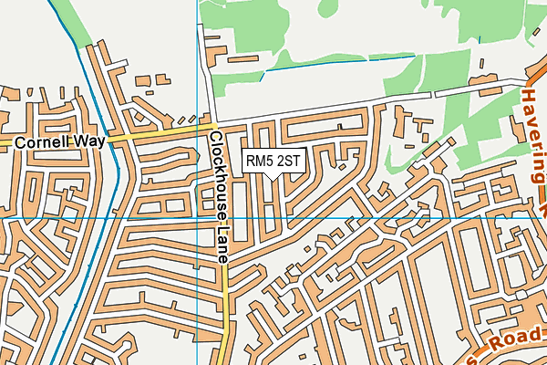 RM5 2ST map - OS VectorMap District (Ordnance Survey)
