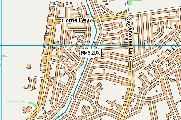 RM5 2UX map - OS VectorMap District (Ordnance Survey)