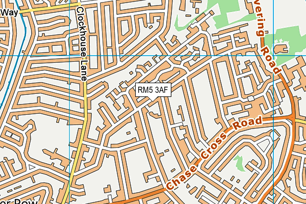 RM5 3AF map - OS VectorMap District (Ordnance Survey)