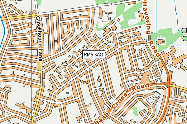 RM5 3AG map - OS VectorMap District (Ordnance Survey)