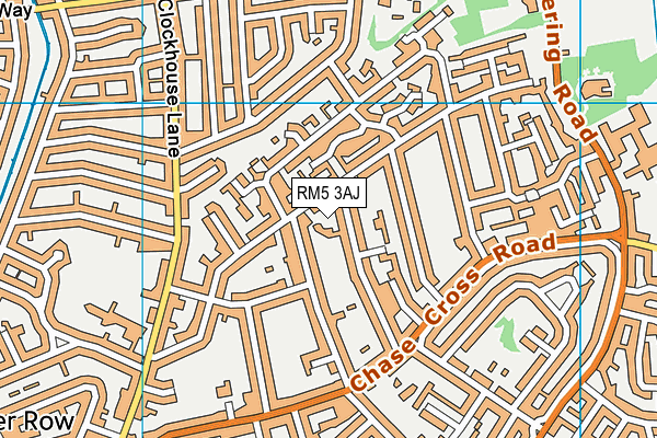 RM5 3AJ map - OS VectorMap District (Ordnance Survey)