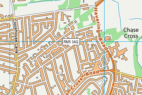 RM5 3AQ map - OS VectorMap District (Ordnance Survey)