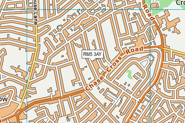 RM5 3AY map - OS VectorMap District (Ordnance Survey)