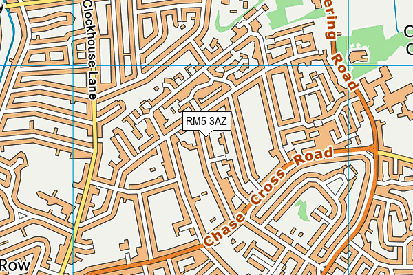 RM5 3AZ map - OS VectorMap District (Ordnance Survey)