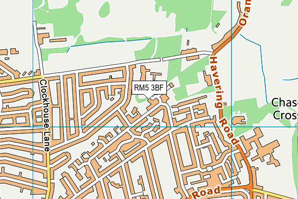 RM5 3BF map - OS VectorMap District (Ordnance Survey)