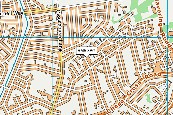 RM5 3BG map - OS VectorMap District (Ordnance Survey)