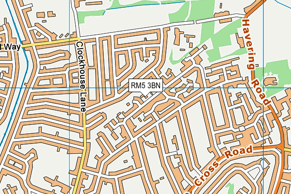 RM5 3BN map - OS VectorMap District (Ordnance Survey)