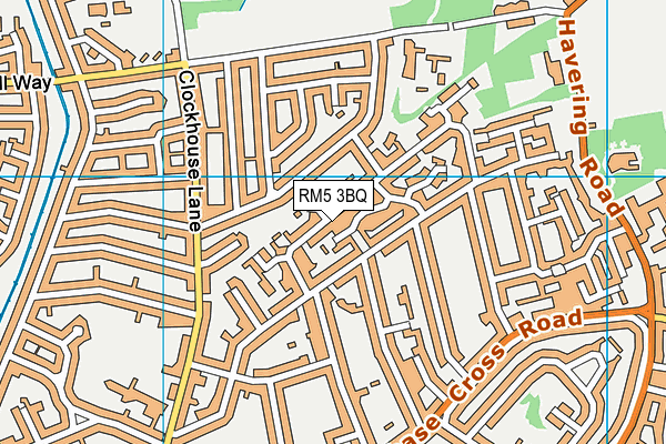 RM5 3BQ map - OS VectorMap District (Ordnance Survey)